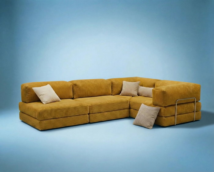 Atelier Del Sofa Kanyon - Sofá-Cama Esquinero Mostaza